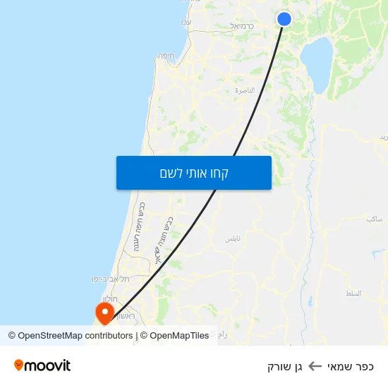 מפת כפר שמאי לגן שורק