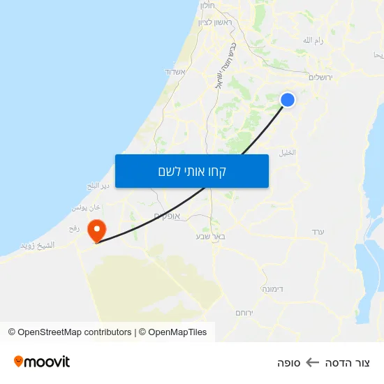 מפת צור הדסה לסופה