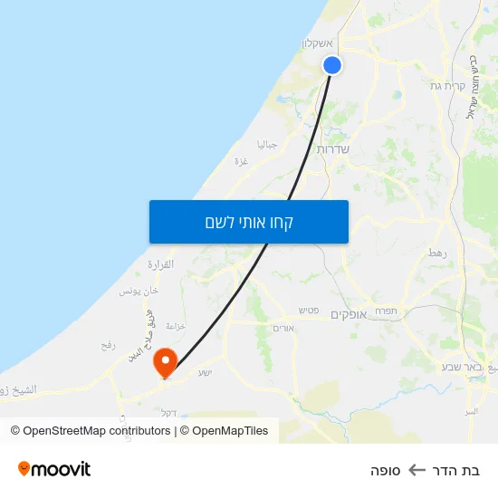 מפת בת הדר לסופה