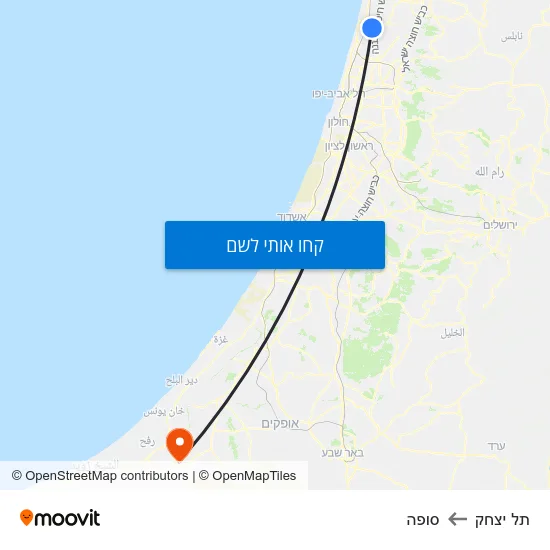 מפת תל יצחק לסופה