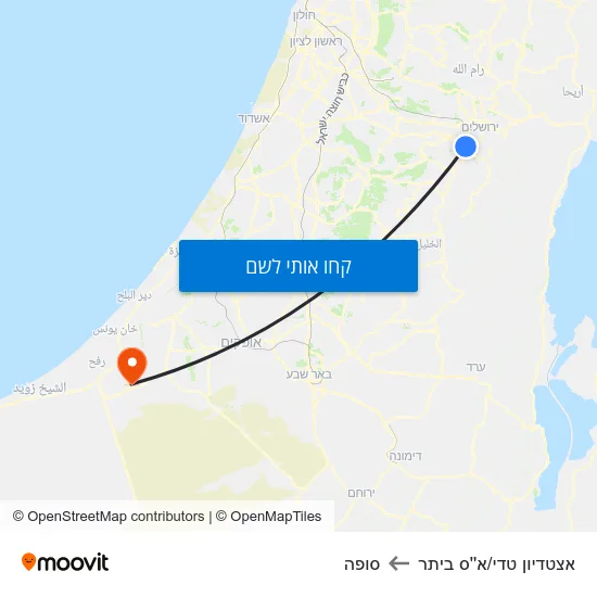 מפת אצטדיון טדי/א''ס ביתר לסופה