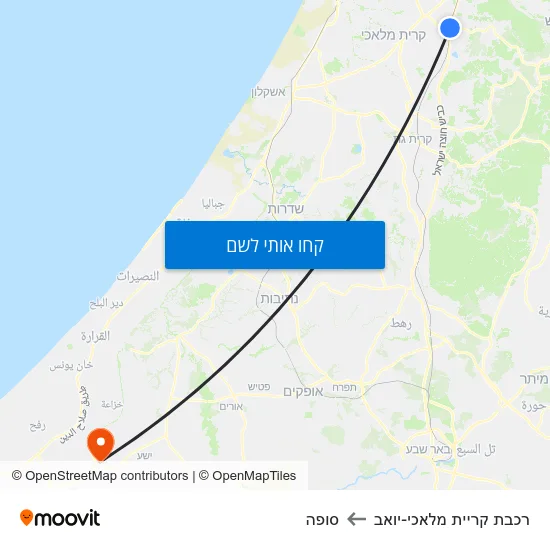 מפת רכבת קריית מלאכי-יואב לסופה