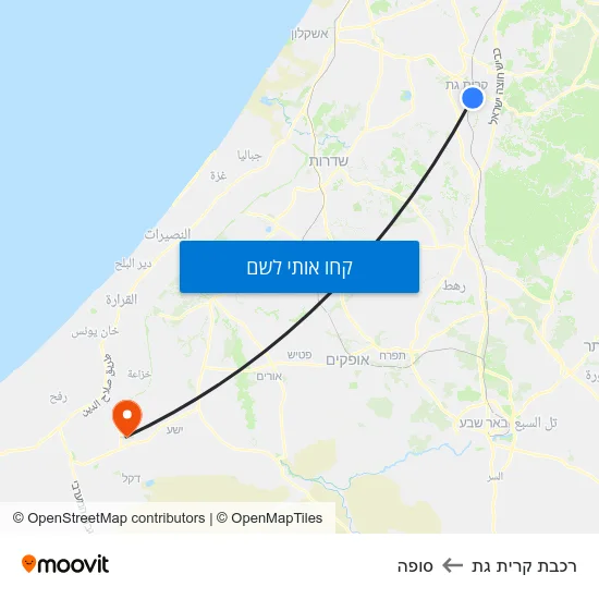 מפת רכבת קרית גת לסופה
