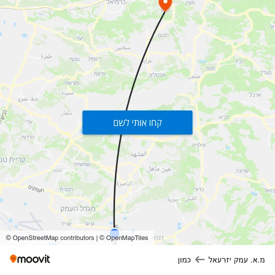 מפת מ.א. עמק יזרעאל לכמון