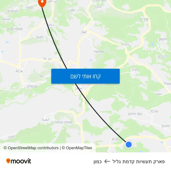 מפת פארק תעשיות קדמת גליל לכמון