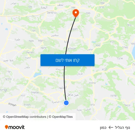 מפת נוף הגליל לכמון