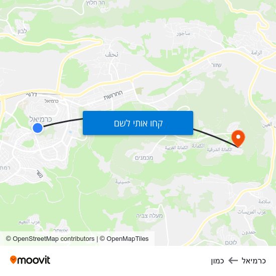 מפת כרמיאל לכמון