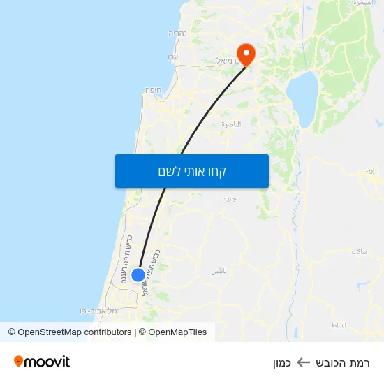 מפת רמת הכובש לכמון