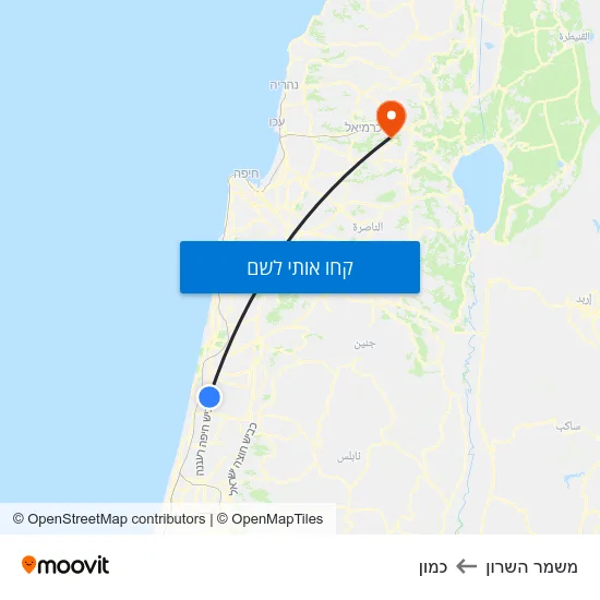 מפת משמר השרון לכמון