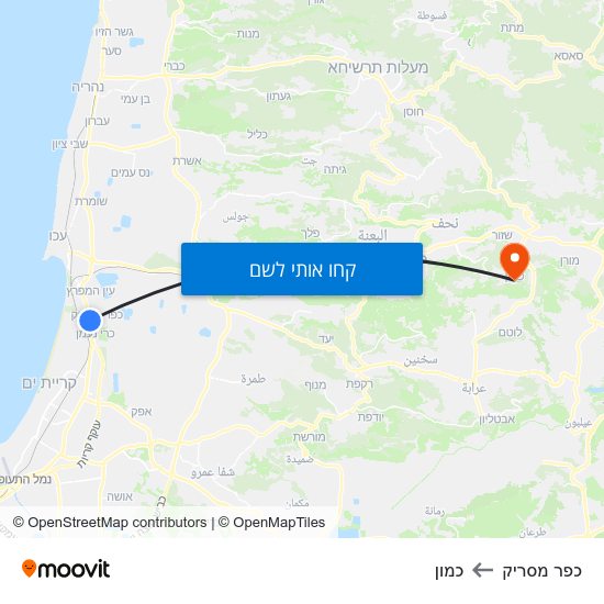 מפת כפר מסריק לכמון