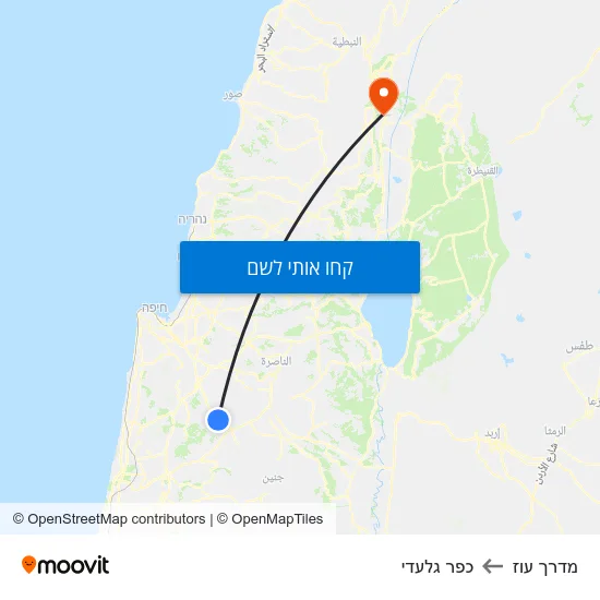 מפת מדרך עוז לכפר גלעדי