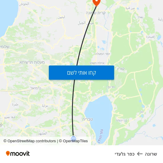 מפת שרונה לכפר גלעדי