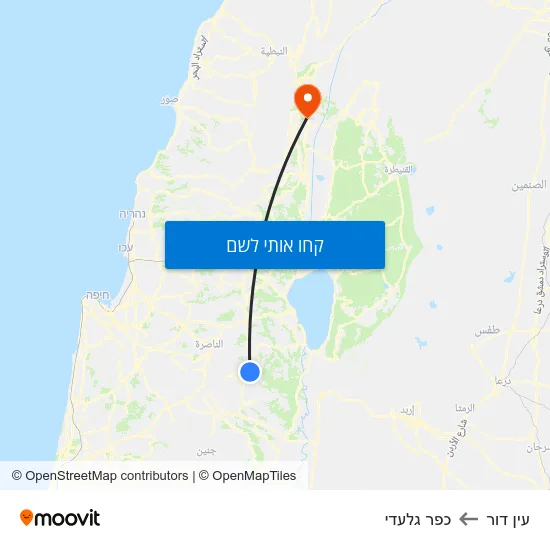 מפת עין דור לכפר גלעדי