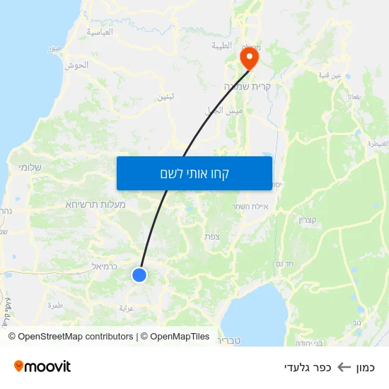 מפת כמון לכפר גלעדי