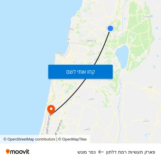 מפת פארק תעשיות רמת דלתון לכפר מונש