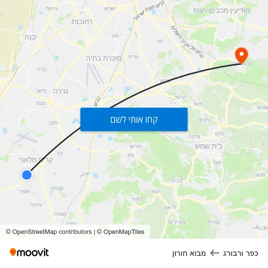 מפת כפר ורבורג למבוא חורון