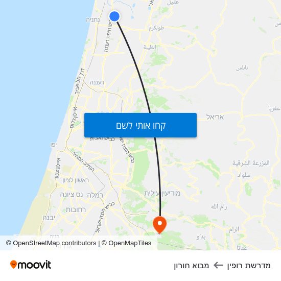 מפת מדרשת רופין למבוא חורון