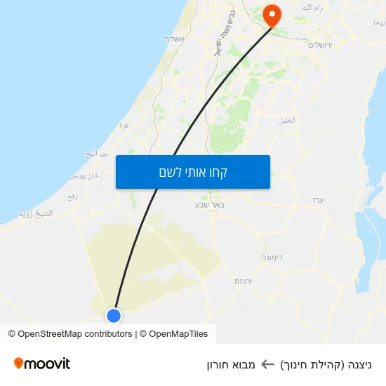 מפת ניצנה (קהילת חינוך) למבוא חורון