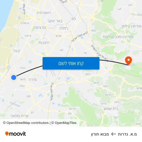 מפת מ.א. גדרות למבוא חורון