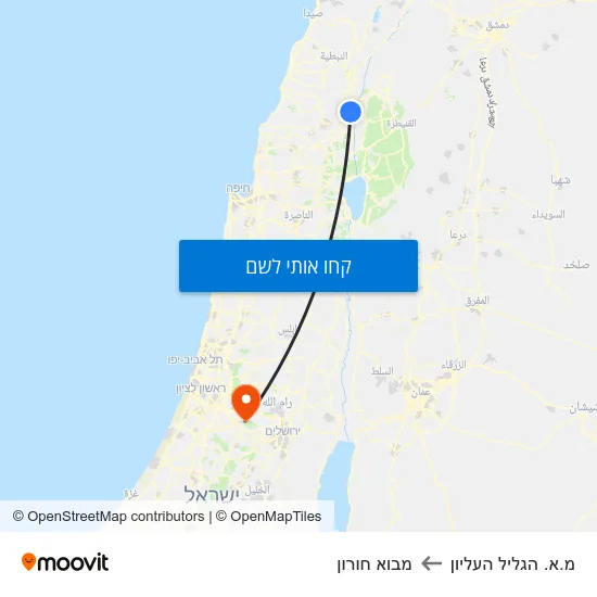 מפת מ.א. הגליל העליון למבוא חורון