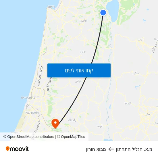 מפת מ.א. הגליל התחתון למבוא חורון