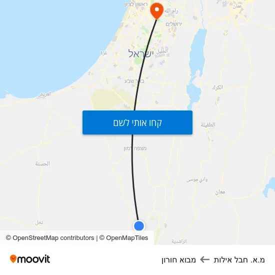 מפת מ.א. חבל אילות למבוא חורון