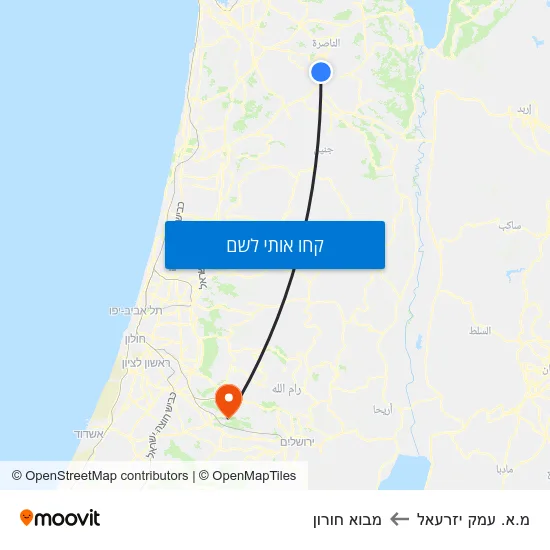מפת מ.א. עמק יזרעאל למבוא חורון