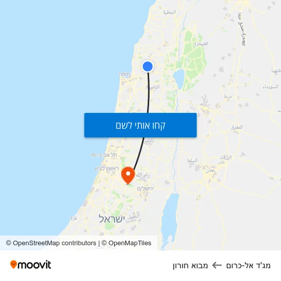 מפת מג'ד אל-כרום למבוא חורון