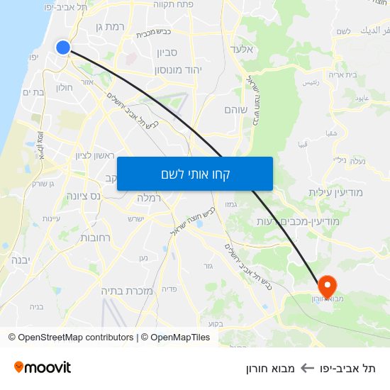 מפת תל אביב-יפו למבוא חורון
