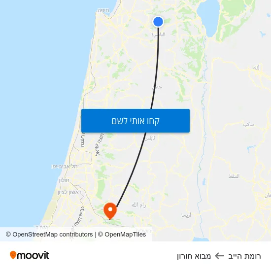 מפת רומת הייב למבוא חורון