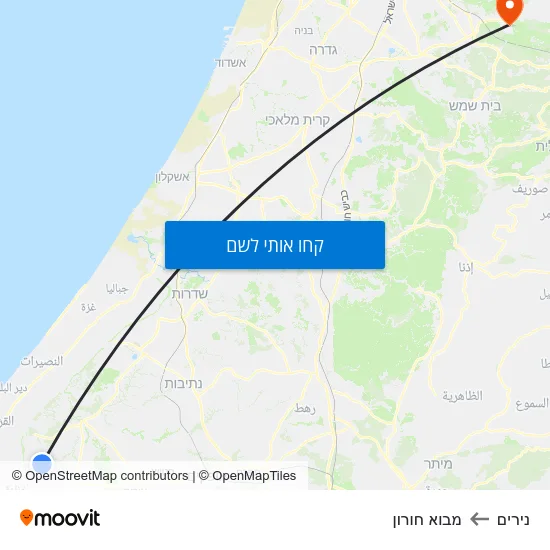 מפת נירים למבוא חורון