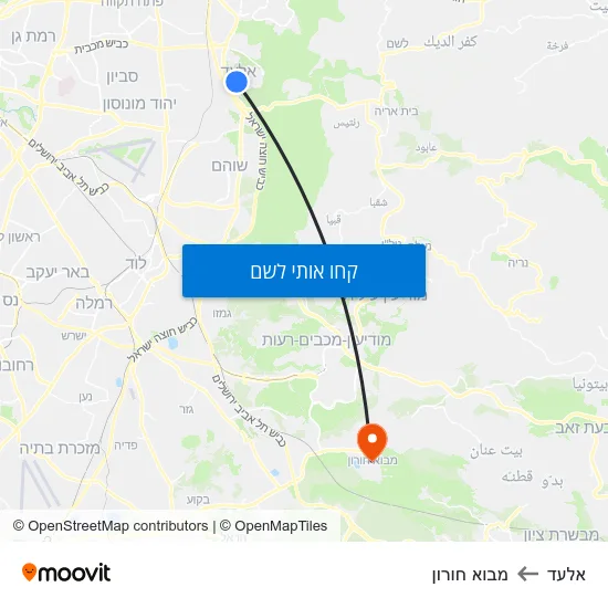 מפת אלעד למבוא חורון