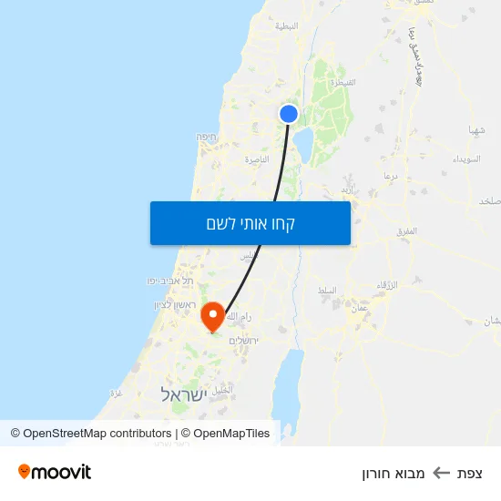מפת צפת למבוא חורון