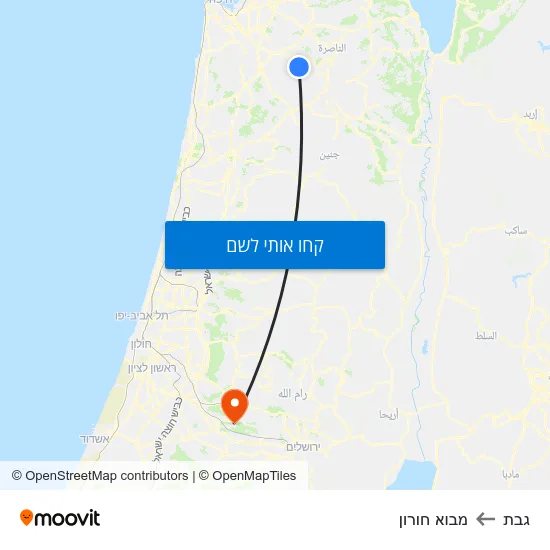 מפת גבת למבוא חורון
