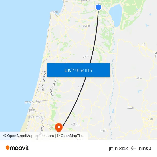 מפת טפחות למבוא חורון