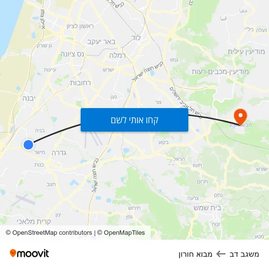 מפת משגב דב למבוא חורון
