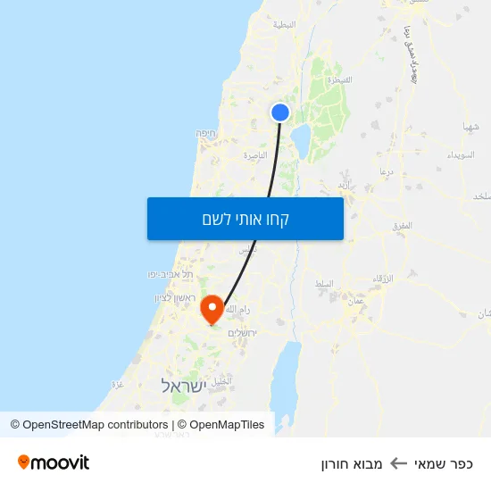 מפת כפר שמאי למבוא חורון