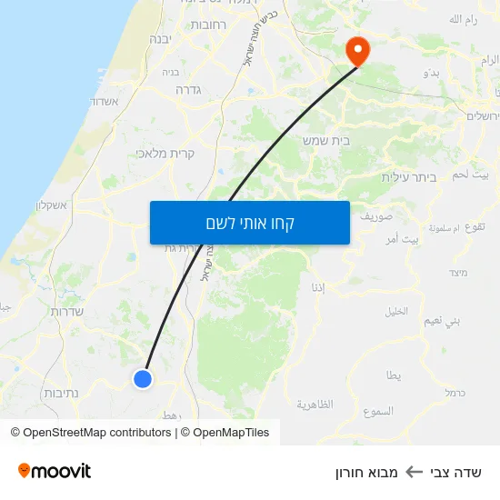 מפת שדה צבי למבוא חורון