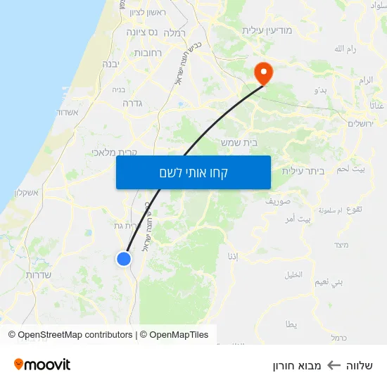 מפת שלווה למבוא חורון