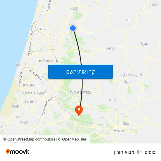 מפת צופים למבוא חורון