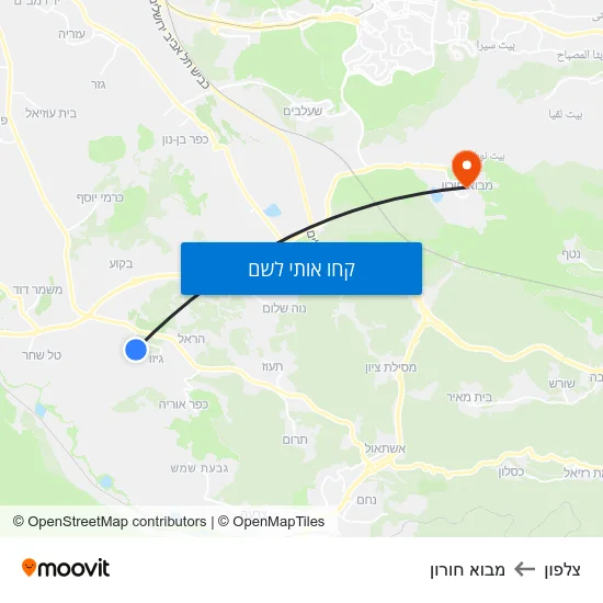 מפת צלפון למבוא חורון