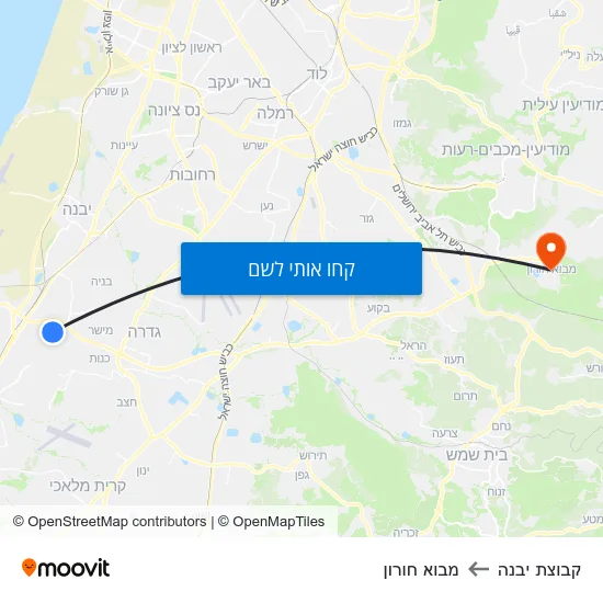 מפת קבוצת יבנה למבוא חורון