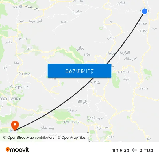 מפת מגדלים למבוא חורון