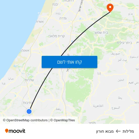 מפת מלילות למבוא חורון
