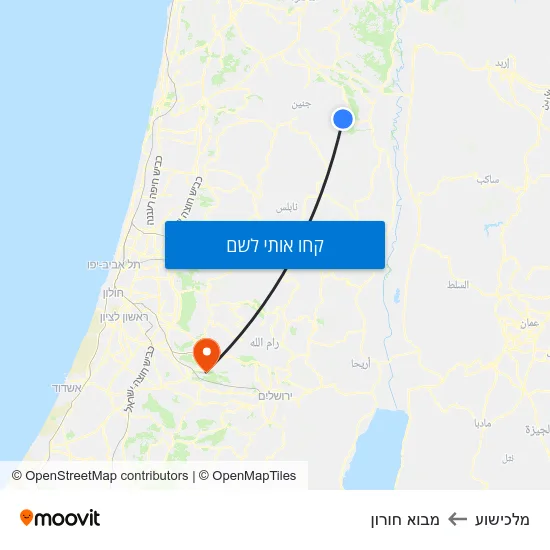 מפת מלכישוע למבוא חורון
