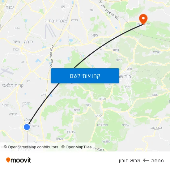 מפת מנוחה למבוא חורון