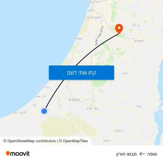 מפת סופה למבוא חורון