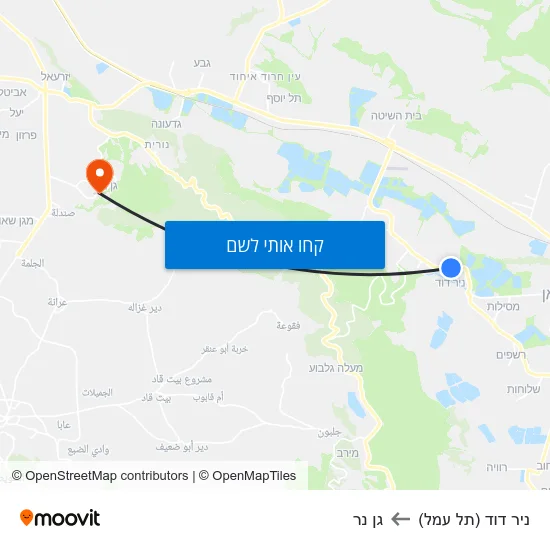 מפת ניר דוד (תל עמל) לגן נר