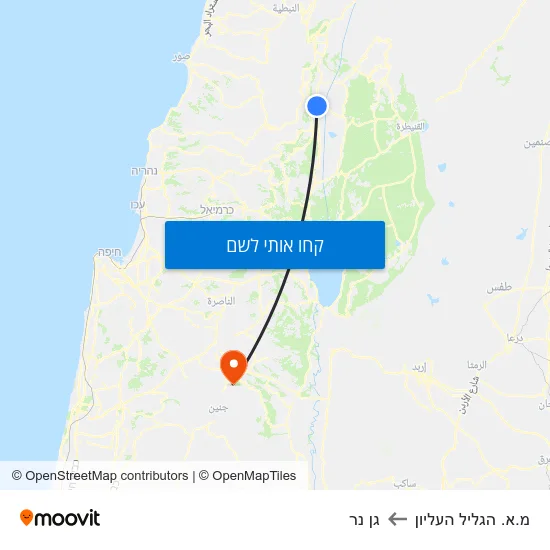 מפת מ.א. הגליל העליון לגן נר