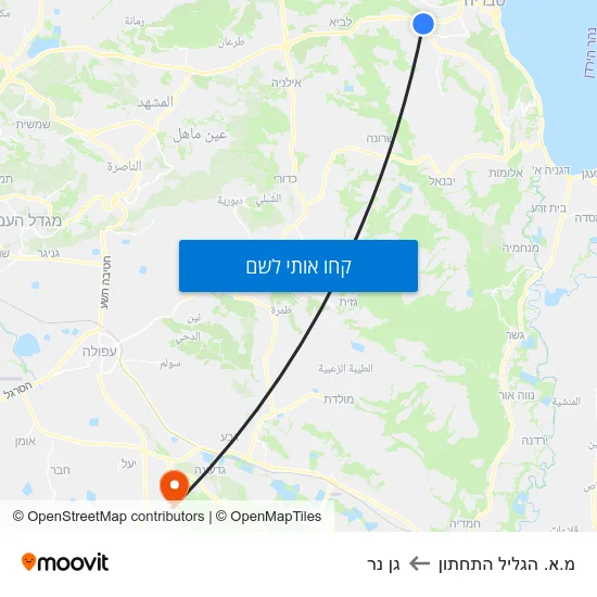 מפת מ.א. הגליל התחתון לגן נר